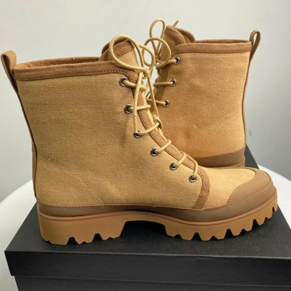 NEW J CREW Gwen canvas lace-up lug-sole boots 8 - Picture 11 of 15